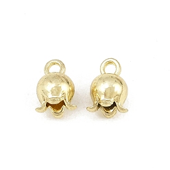 Golden Alloy Charms, Flower Bud Charms, Rack Plating, Cadmium Free & Lead Free, Golden, 6x4.5mm, Hole: 1.2mm