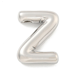 Letter Z Стойки обшивки латунные подвески, долговечный, без свинца и без кадмия, буквенное очарование, Письмо Z, 22x16x5 мм, отверстие : 3x1.5 мм