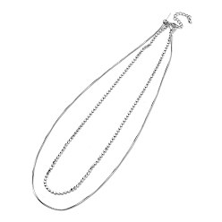 Платина Латунные двухслойные ожерелья, платина, 16.26 дюйм (41.3 см)