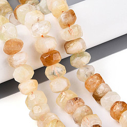 Желтый Кварц Природный желтый кварц нитей бисера, граненые, шайба, 12~16x12~16x7~12 мм, отверстие : 0.9~1.2 мм, около 39~44 шт / нитка, 15.16~15.75 дюйм (38.5~40 см)