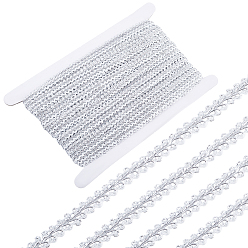 Светло-серый 27.5ярдов полиэстеровой кружевной ленты, аксессуары для одежды, с картой дисплея 1pc картона, светло-серый, 1/4 дюйм (7 мм)