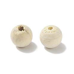 Light Yellow (Defective Closeout Sale: Spotted) Unfinished Natural Wood Beads, Round Wooden Loose Beads Spacer Beads for Craft Making, Lead Free, Light Yellow, 15~16mm, Hole: 3.5mm, about 872pcs/1000g