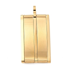 Золотой 304 подвески из нержавеющей стали, прямоугольный шарм, вакуумное покрытие pvd, золотые, 36.5x17x4.5 мм, отверстие : 4 мм