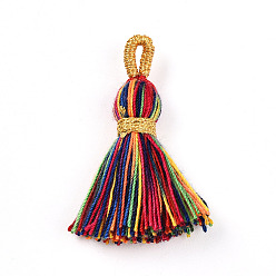 Разноцветный Кулон с кисточкой из поликоттона (полиэстер), с металлического корда, красочный, 40~43x7~9 мм, отверстие : 5~6.5x2~3.5 мм