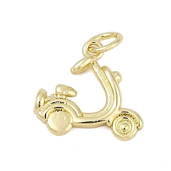 Настоящее золото 18K Латунь прелести, мотоцикл, с целью перехода в кольце, без кадмия и без свинца, стойки покрытие, долговечный, реальный 18 k позолоченный, 13.5x14.5x4.5 мм, отверстие : 3.4 мм