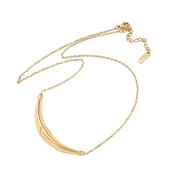 Золотой 304 ожерелья с подвесками из коровьего рога из нержавеющей стали, золотые, 17.32 дюйм (44 см)