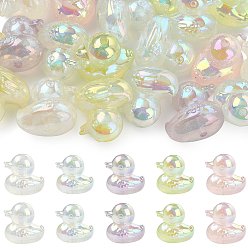 Mixed Color Opaque Luminous Acrylic Beads, Duck, Glow in the Dark, Mixed Color, 22.5x22x17mm, Hole: 2.2mm