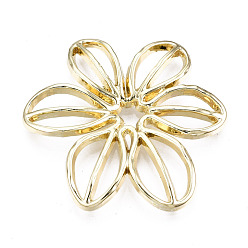Light Gold Rack Plating Alloy Pendants, Cadmium Free & Lead Free, Flower, Light Gold, 29x31x3mm, Hole: 3mm