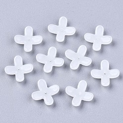 Кремово-белый Окрашенные бусины из стекла, имитация нефрита, цветок османтуса, кремово-белые, 12x9.5x3.5 мм, отверстие : 1 мм