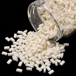 (HTL2021) Matte Opaque Cream Миюки половина бусины тила, японский бисер, 2 отверстие, (htl2021) матовый непрозрачный крем, 5x2.3x1.9 мм, отверстие : 0.8 мм, Около 12500 шт / 500 г