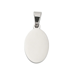 Нержавеющая Сталь Цвет 304 подвески из нержавеющей стали для штамповки заготовок, овальный шарм, анти-тускнение, цвет нержавеющей стали, 25.5x15x2 мм, отверстие : 7x5 мм