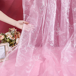 Pink Polyester Mesh Fabric for DIY Crafts, Garment Accessories, Pink, 10000x1500x0.2mm