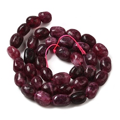 Purple Natural Malaysia Jade Beads Strands, Faceted, Oval, Dyed and Heated, Purple, 8.5~11.5x7~8x6.5~8mm, Hole: 1.5mm, about 37~38pcs/strand, 14.76''~15.55''(37.5~39.5cm)