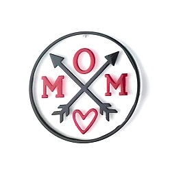 Темно-Голубой DIY тема дня матери плоский круглый кулон силиконовые формы, формы для литья смолы, для уф-смолы, изготовление ювелирных изделий из эпоксидной смолы, глубокое синее небо, 82.5x6 мм, отверстие : 2.5 мм