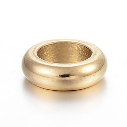 Золотой 304 из нержавеющей стали разделительные бусины, плоско-круглые, золотые, 10x3 мм, отверстие : 6 мм