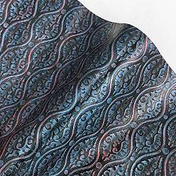 Королевский синий Ткань из искусственной кожи с тиснением цветочного узора, для поделок из кожи, аксессуары для изготовления сумок, королевский синий, 30x135 см