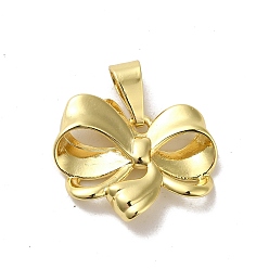 Настоящее золото 18K Стойки обшивки латунные подвески, долговечный, без свинца и без кадмия, бантом, реальный 18 k позолоченный, 21.5x16.5x4.5 мм, отверстие : 8x3.5 мм