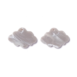 Light Grey Opaque Acrylic Pendants, Cloud, Light Grey, 21.5x30x2mm, Hole: 1.5mm