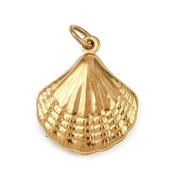 Shell Shape Океан 304 подвески из нержавеющей стали, ионное покрытие (ip), реальный 18 k позолоченный, с целью перехода в кольце, формы раковины, 19.5x16x4.5 мм, отверстие : 3 мм