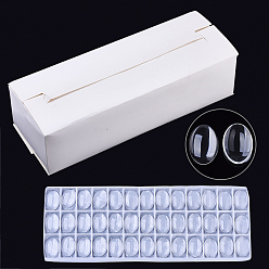 Прозрачный Прозрачные стеклянные кабошоны, овальные, прозрачные, 35x25x6 мм, около 468 шт / коробка