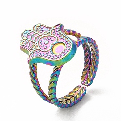 Rainbow Color Ионное покрытие (ip) 304 хамса из нержавеющей стали ручная открытая настройка кольца манжеты, с круглым подносом, Радуга цветов, внутренний диаметр: 17 мм, лоток : 3 мм