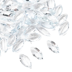 Аквамарин Ограненные натуральные кабошоны аквамарина, назад назад, лошадиный глаз , 4x2x1.5 мм