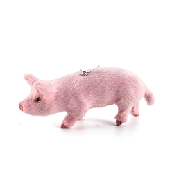 Свинья Рождественские тканевые плюшевые украшения с подвесками в виде животных, для подвесных украшений на елку, свинья, 115x45x30 мм