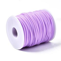 Medium Purple Hollow Pipe PVC Tubular Synthetic Rubber Cord, Wrapped Around White Plastic Spool, Medium Purple, 2mm, Hole: 1mm, about 54.68 yards(50m)/roll