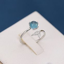 Платина Плоские круглые и «рыбий хвост» с родиевым покрытием 925 кольца-манжеты из стерлингового серебра с кубическим цирконием, платина, внутренний диаметр: регулируемый