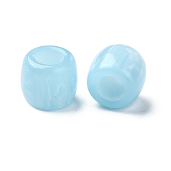 Светло-Синий Cmолы европейские шарики, большие отверстия баррель бисером, голубой, 11x12x12 мм, отверстие : 6 мм