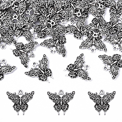 Античное Серебро 30 шт. Подвески из сплава в тибетском стиле, без кадмия и без свинца, бабочка, античное серебро, 20x22x3.5 мм, отверстие : 1.4 мм, 30 шт / комплект