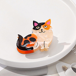 Белый Заколки для волос в форме когтей из ацетата целлюлозы, аксессуары для волос для женщин и девочек, кошка, белые, 77x51x51 мм