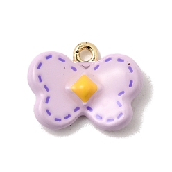 Фиолетовый Подвески из эмали и сплава, бабочки прелести, долговечный, золотые, фиолетовые, 12x14.5x3 мм, отверстие : 1.2 мм