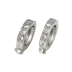 Платина Латунь кубического циркония раза по сравнению с застежками, без кадмия, без никеля и без свинца, кольцо, платина, 18x15x3.5 мм, отверстие : 1.5 мм