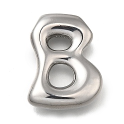 Letter B 304 подвески из нержавеющей стали, буквенное очарование, анти-тускнение, В письме, 24x18x5.5 мм, отверстие : 3.5x2.2 мм