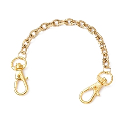 Золотой 304 цепи-удлинители для сумок с тросами из нержавеющей стали, с поворотными застежками сплава, аксессуары для замены сумок, золотые, 167 мм