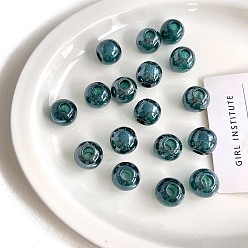 чирок Прозрачные акриловые бусины, с блеском порошок, круглые, зелено-синие, 17.7x16.7 мм, отверстие : 6.6 мм