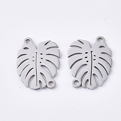 Нержавеющая Сталь Цвет Устойчивы к потускнению 201 соединители из нержавеющей стали, лист, цвет нержавеющей стали, 16.5x13x1 мм, отверстие : 1.4 мм