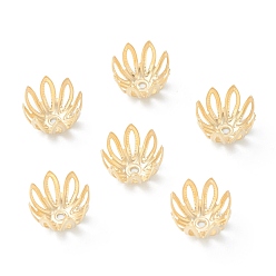 Golden 304 Stainless Steel Bead Caps, Hollow, Multi-Petal, Flower, Golden, 11x7.3mm, Hole: 1.2mm