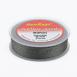 Schiefer grau Geflochtenen Nylonfäden, gefärbt, Schiefer grau, 2 mm, ca. 9.84 Yards (9 m)/Rolle
