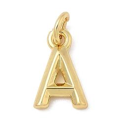 Letter A Латунь прелести, стойки покрытие, без кадмия и без свинца, долговечный, с целью перехода в кольце, реальный 18 k позолоченный, буква a, 12.5x8x2 мм, отверстие : 3 мм