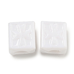 Cube Непрозрачный акрил европейского бисера, бусины с большим отверстием, кубические, 11.5x10x10 мм, отверстие : 6 мм, Около 549 шт / 500 г