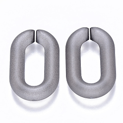 Gray Transparent Acrylic Linking Rings, Quick Link Connectors, for Cable Chains Making, Frosted, Oval, Dark Gray, 31x19.5x5.5mm, Inner Diameter: 19.5x7.5mm