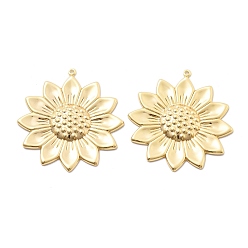 Настоящее золото 18K Латунные подвески, без кадмия, без никеля и без свинца, цветок, реальный 18 k позолоченный, 38x35x3 мм, отверстие : 1.2 мм
