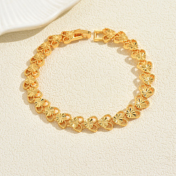 Сердце Браслеты-цепочки из сплава для женщин, золотые, сердце, внутренний диаметр: 8-1/8 дюйм (20.5 см)