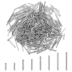 Нержавеющая Сталь Цвет 320шт 8 стиль 304 бусины из нержавеющей стали, цвет нержавеющей стали, 10~25x1.5~2 мм, отверстие : 1~1.5 мм, 40 шт / стиль