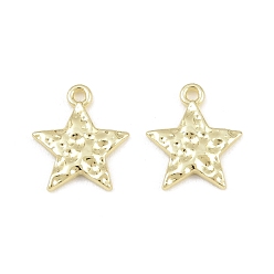 Golden Alloy Pendants, Star Charms, Rack Plating, Golden, 17.5x15.5x2mm, Hole: 1.6mm