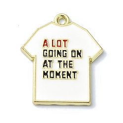 Clothes Подвески из эмали и сплава, золотые, одежда с словом, 25x21x1.5 мм, отверстие : 2 мм