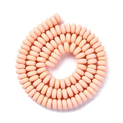 Light Salmon Handmade Polymer Clay Beads Strands, for DIY Jewelry Crafts Supplies, Flat Round, Light Salmon, 6~7x3mm, Hole: 1.5mm, about 113~116pcs/strand, 15.55 inch~16.14 inch(39.5~41cm)