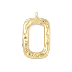Real 18K Gold Plated Rack Plating Brass Pendants, Long-Lasting Plated, Lead Free & Cadmium Free, Rectangle, Real 18K Gold Plated, 19.5x11x2mm, Hole: 1.4mm